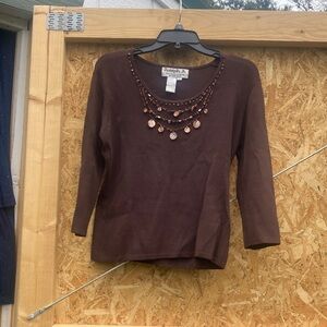 Joseph A Brown Beaded Women's Top